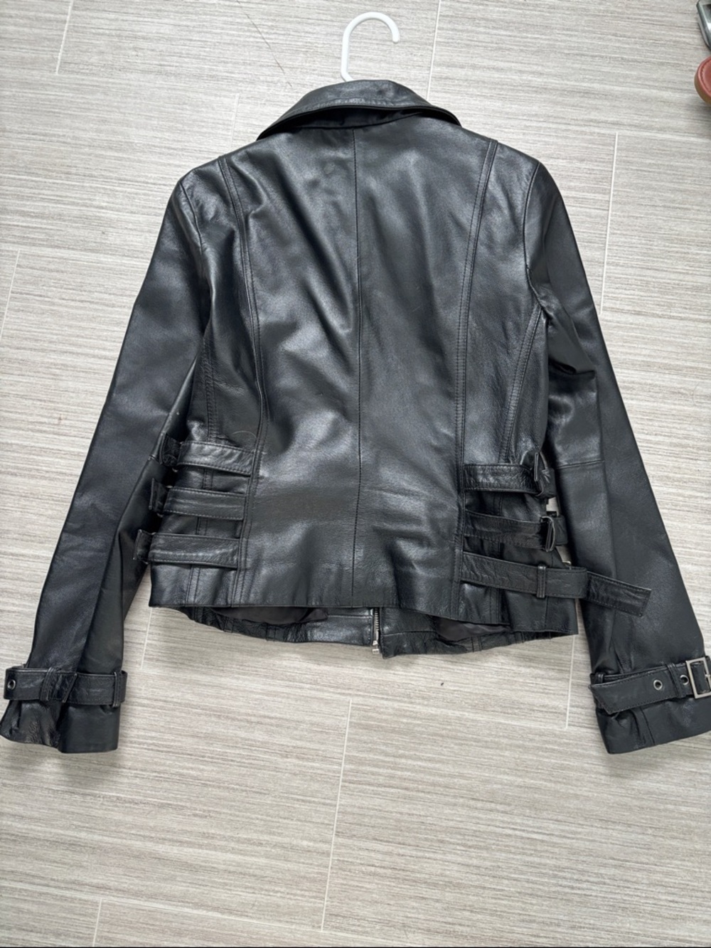 VENUS Black Leather Buckle-Accent Zip Jacket - Picture 6 of 6